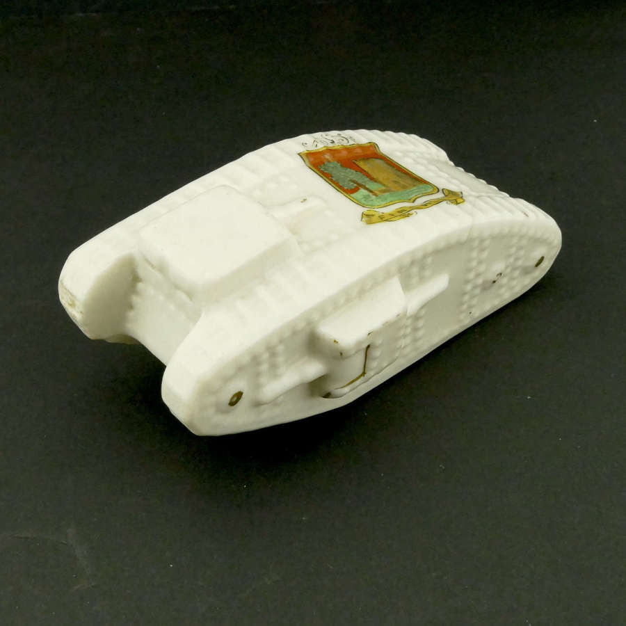 WW1 crested china tank - Finchley