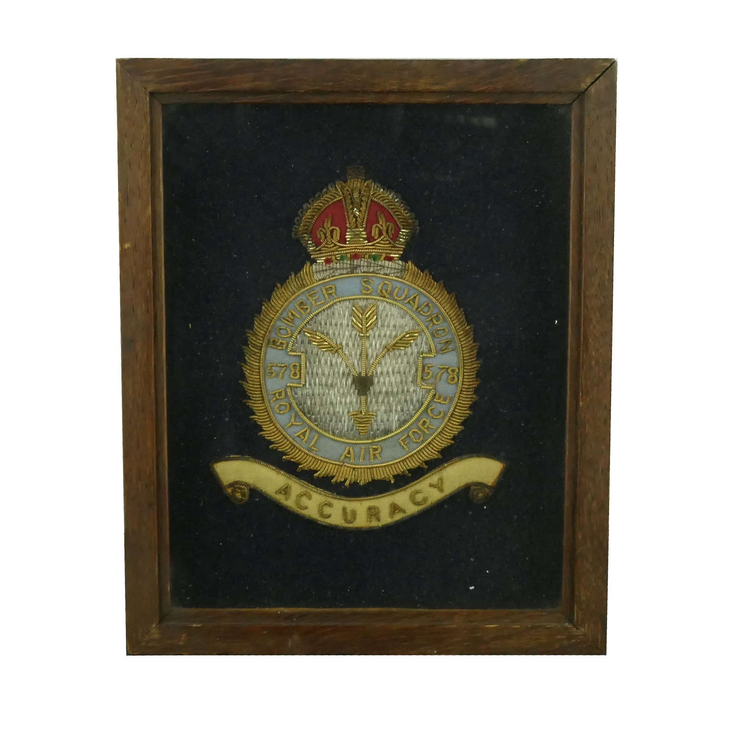 RAF 578 squadron badge, framed