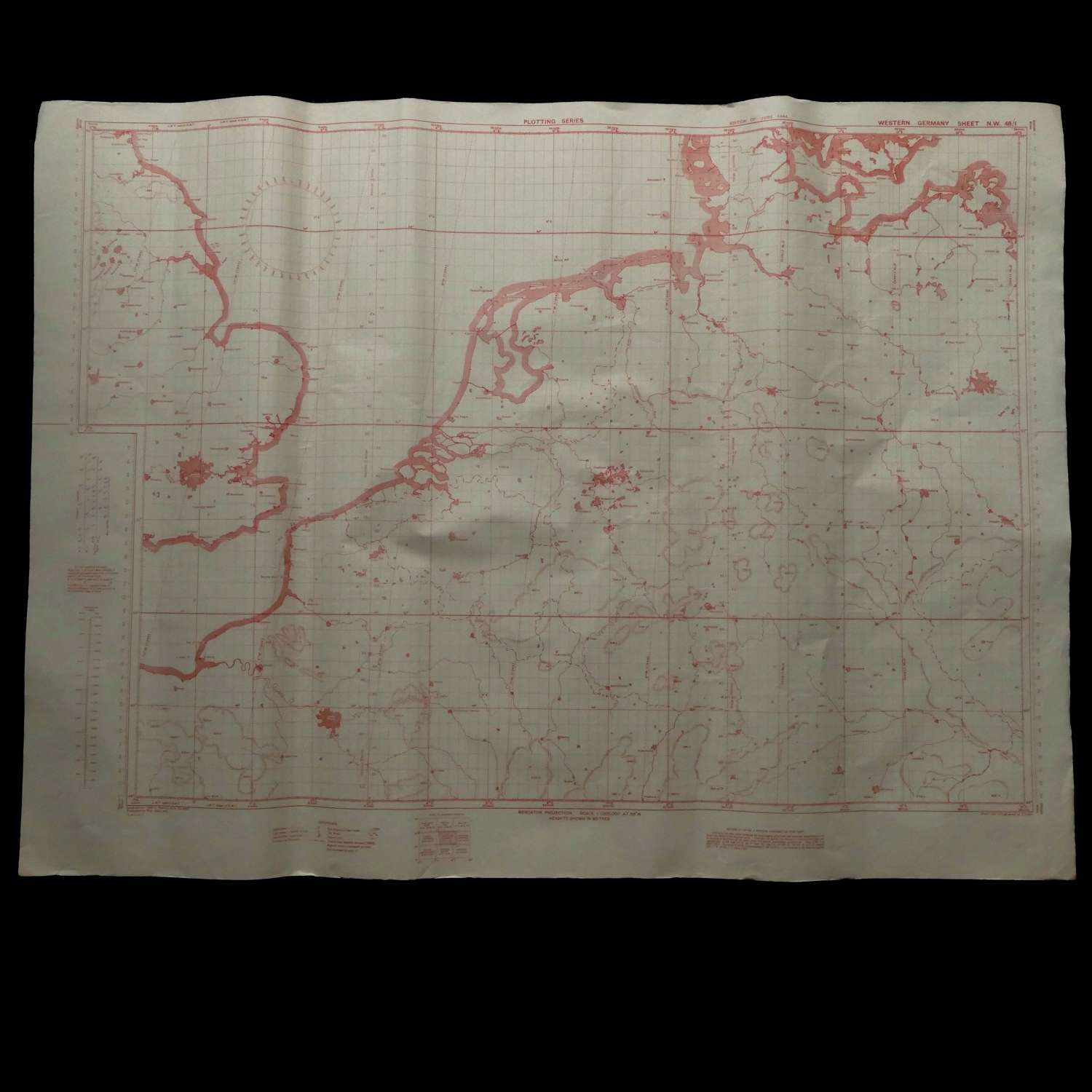 RAF plotting map - Western Germany