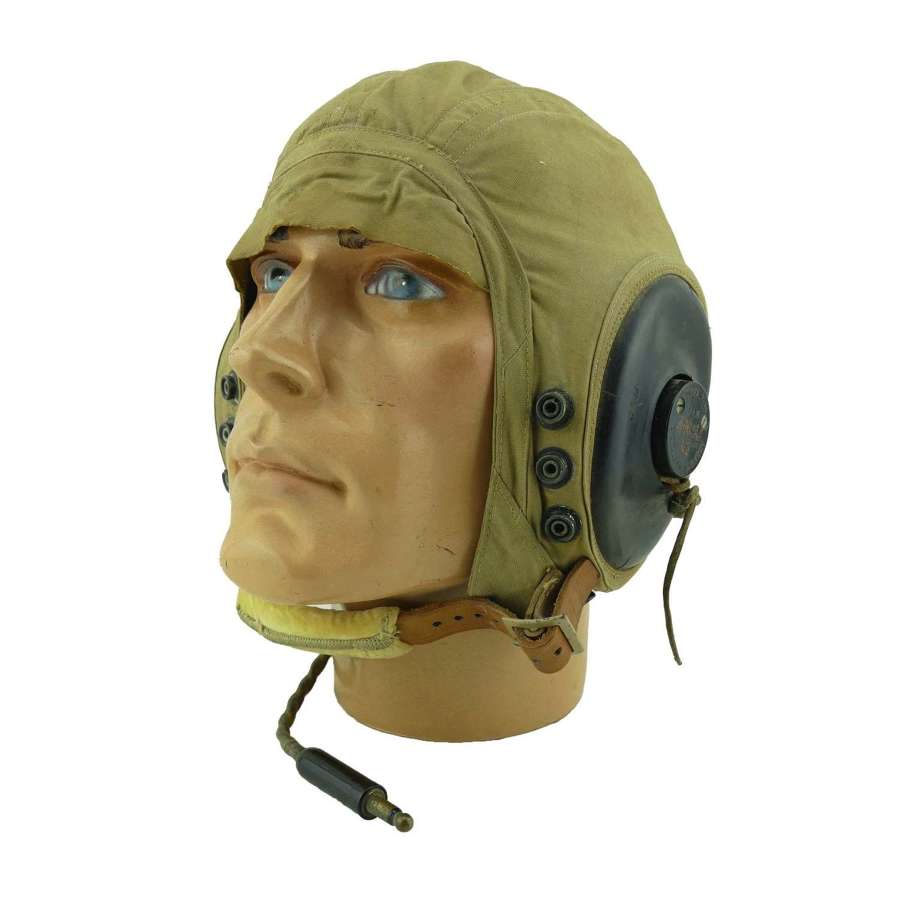 USAAF AN-H-15 summer flying helmet, wired