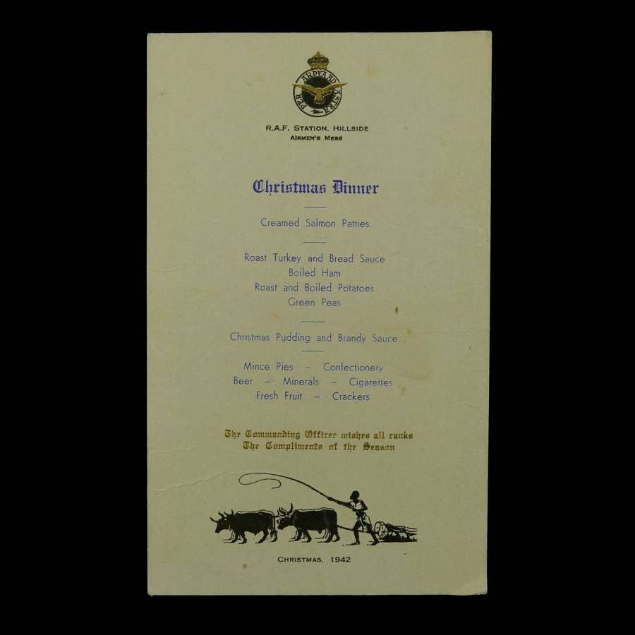 RAF Station Christmas menu, 1942
