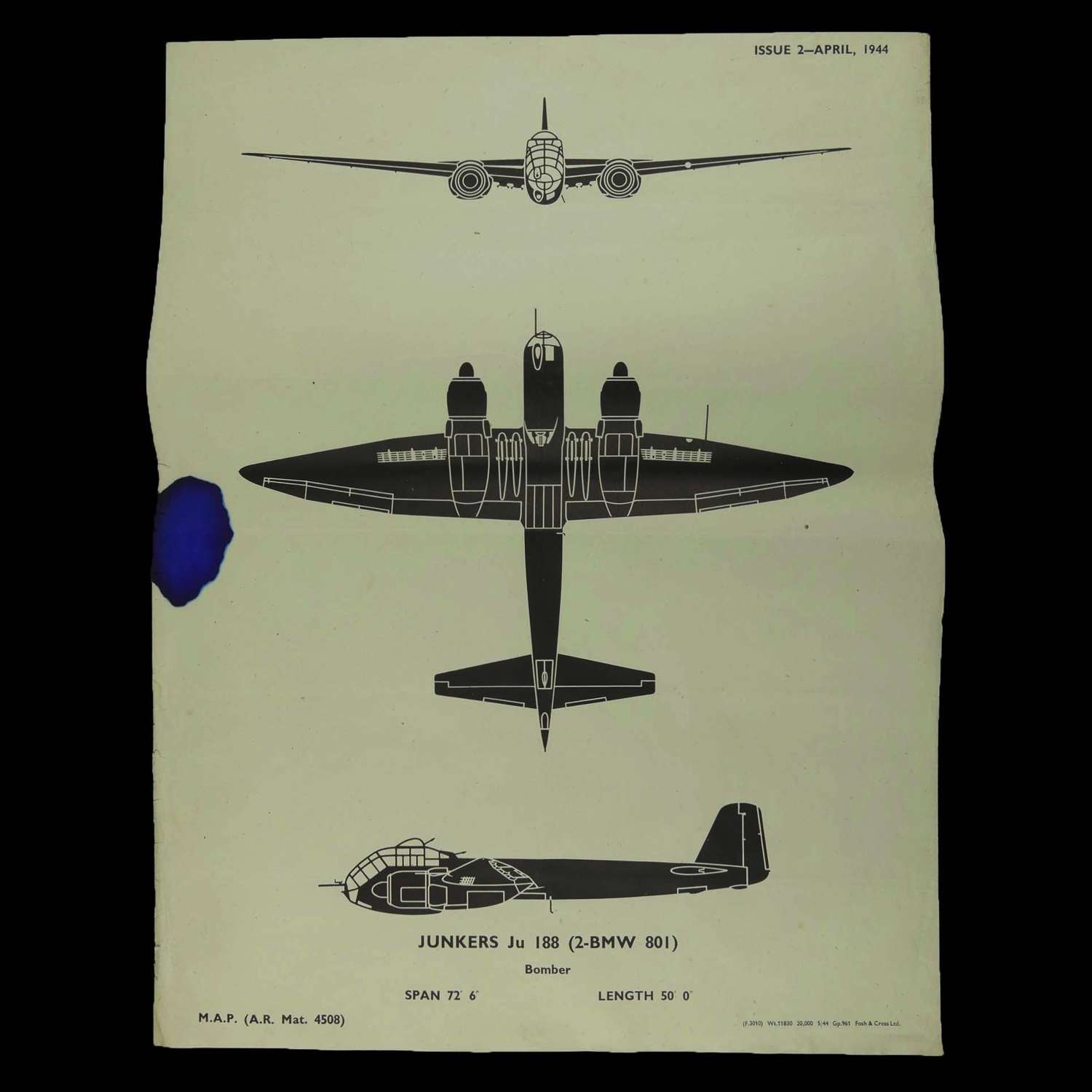 RAF recognition poster - Junkers Ju188