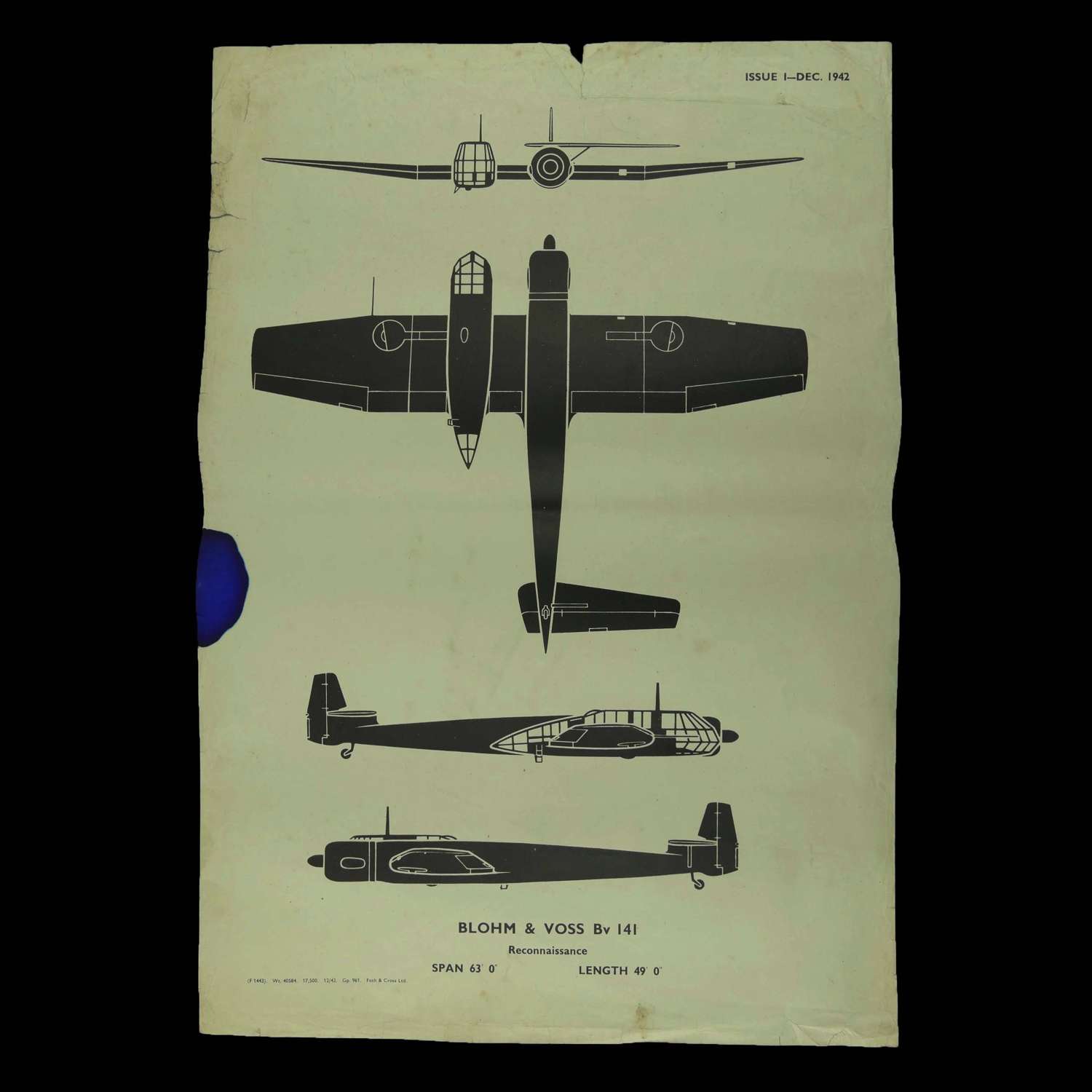 RAF recognition poster - Blohm & Voss Bv 141