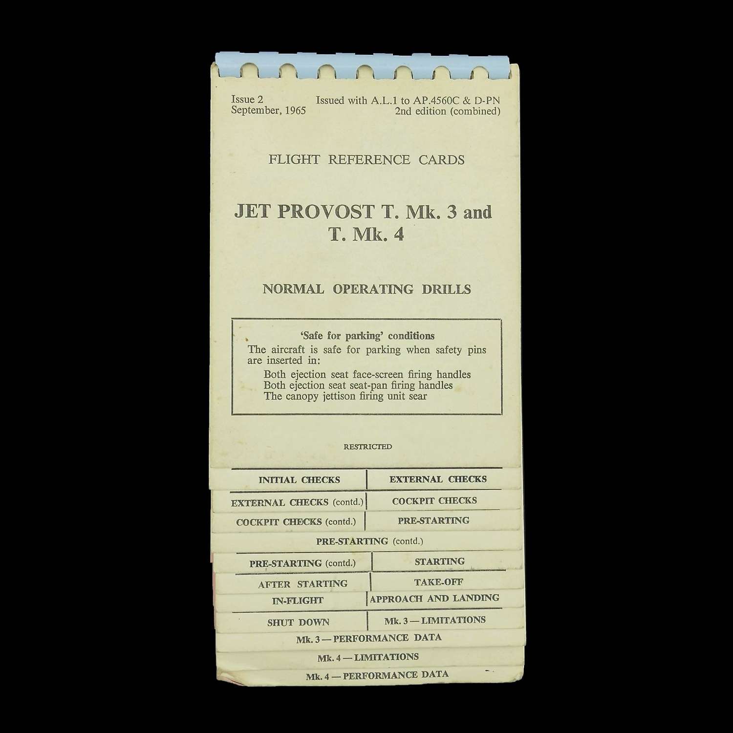 RAF flight reference cards, Jet Provost T. Mk.3 & T. Mk.4