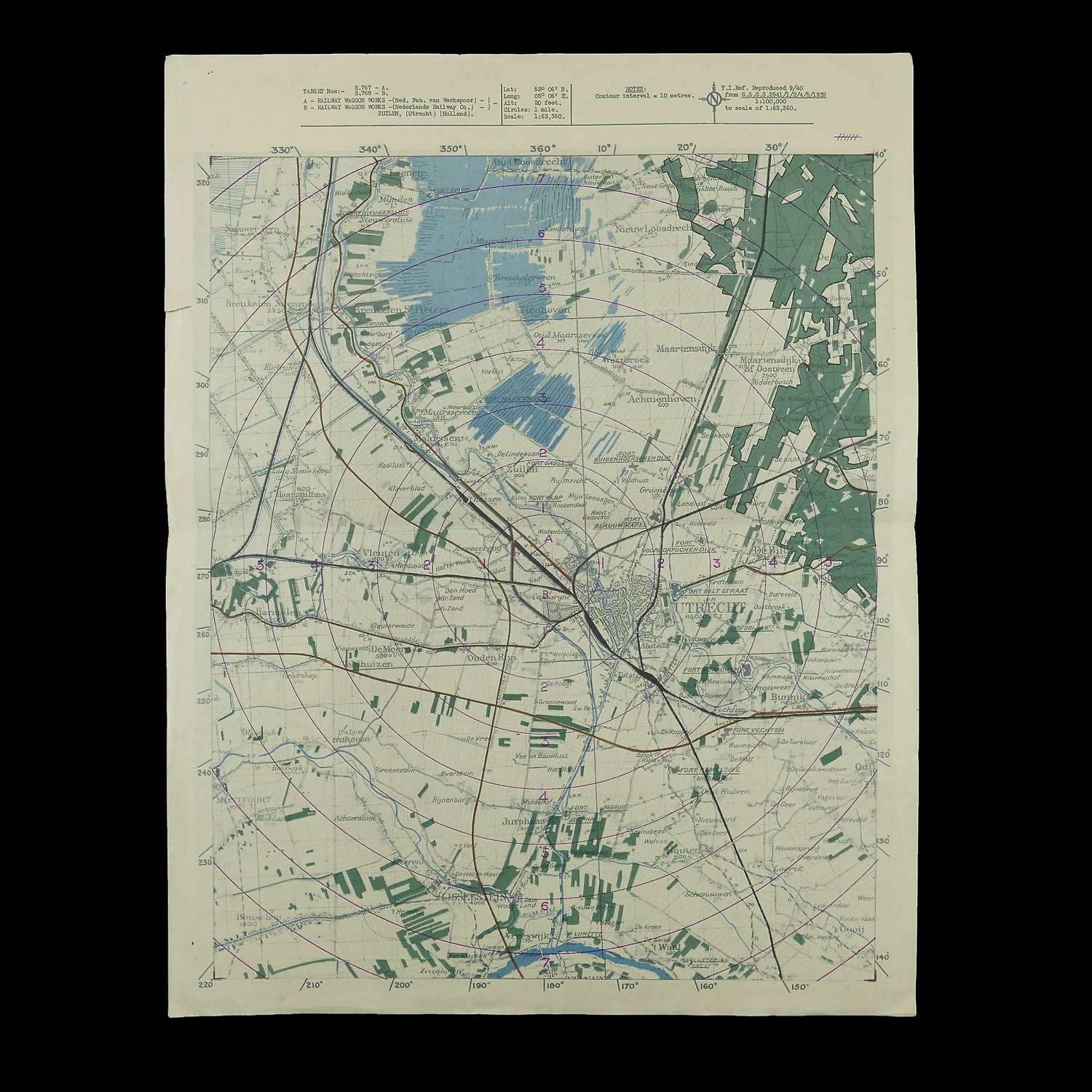 RAF target map - Utrecht