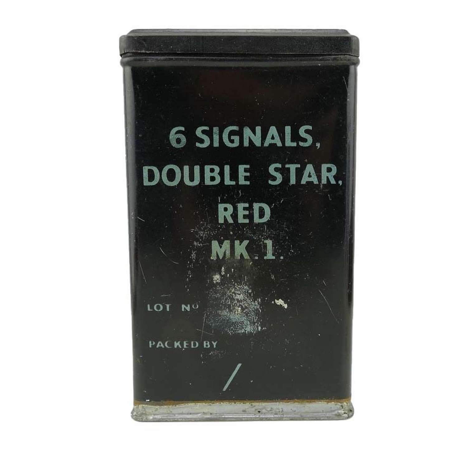 RAF used signal flare tin, Red, c.1945