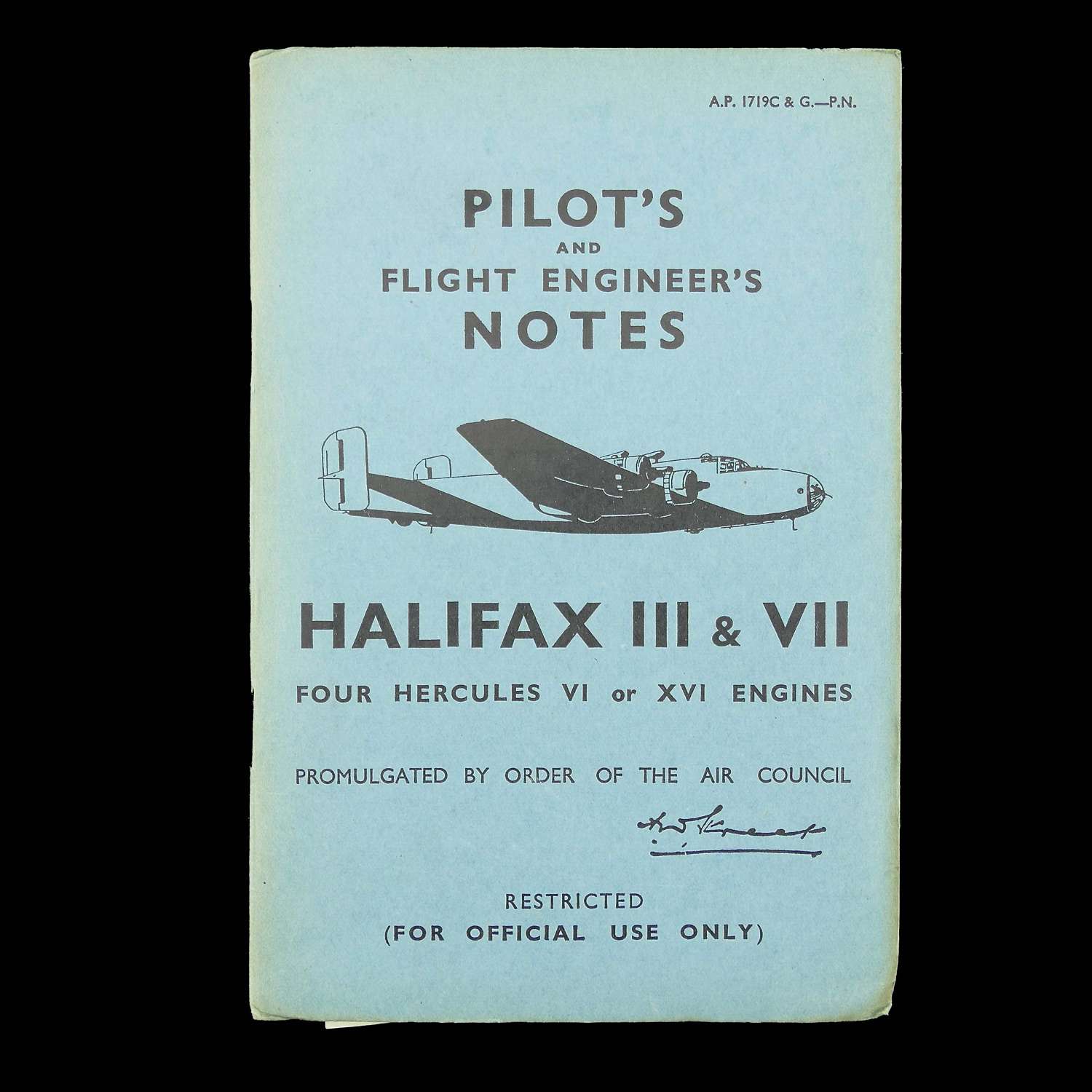 RAF pilot's notes - Halifax III & VII