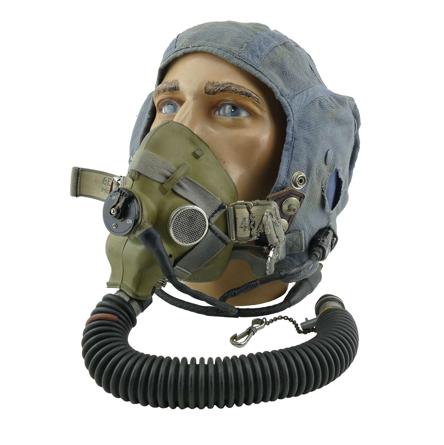 Battle of Britain pilot's RAF type F Helmet c/w oxygen mask