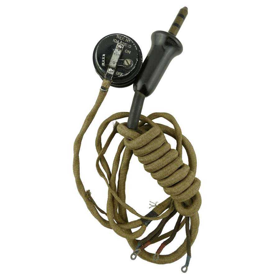 RAF external flying helmet wiring loom c/w type 25 microphone
