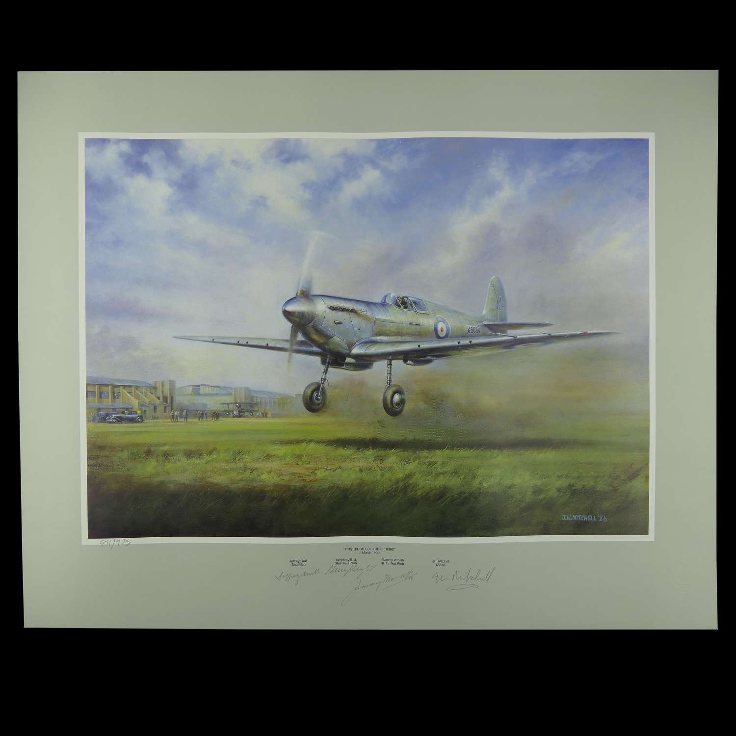 The First Flight of the Spitfire - signed print