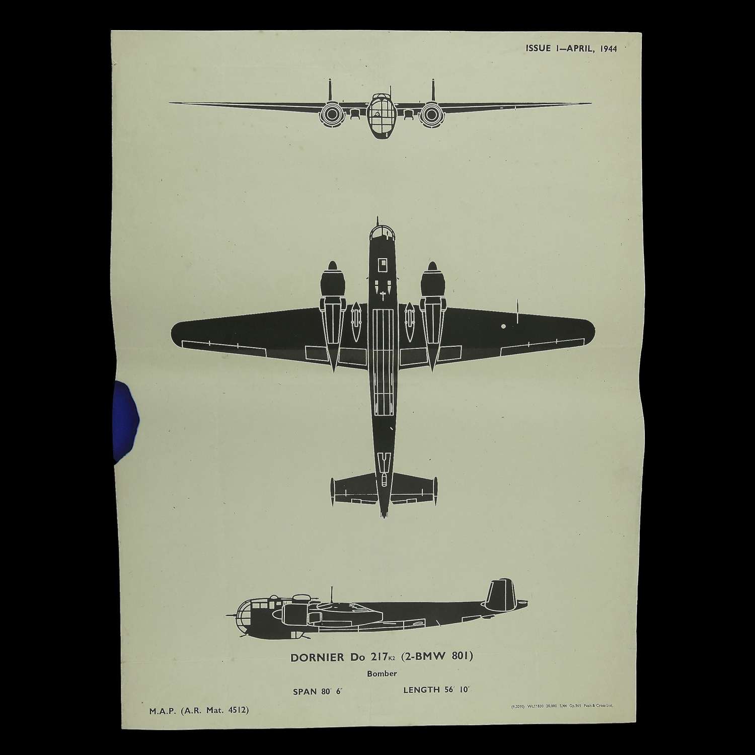 RAF recognition poster - Dornier Do217 K2