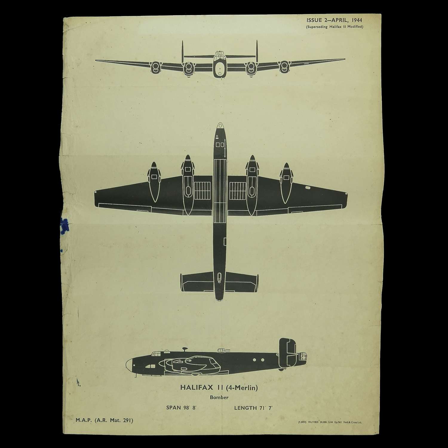 RAF recognition poster - Halifax II