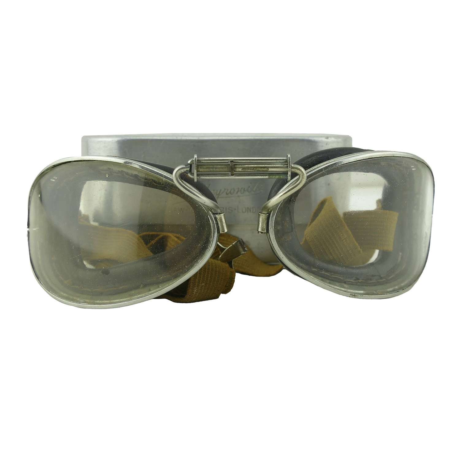 Early flying goggles with Luxor case