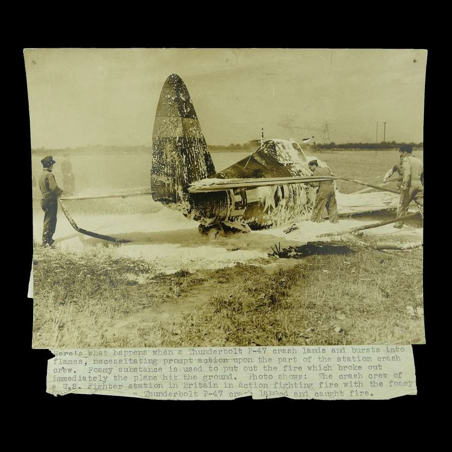 Press photograph c.1943 - P-47 crash