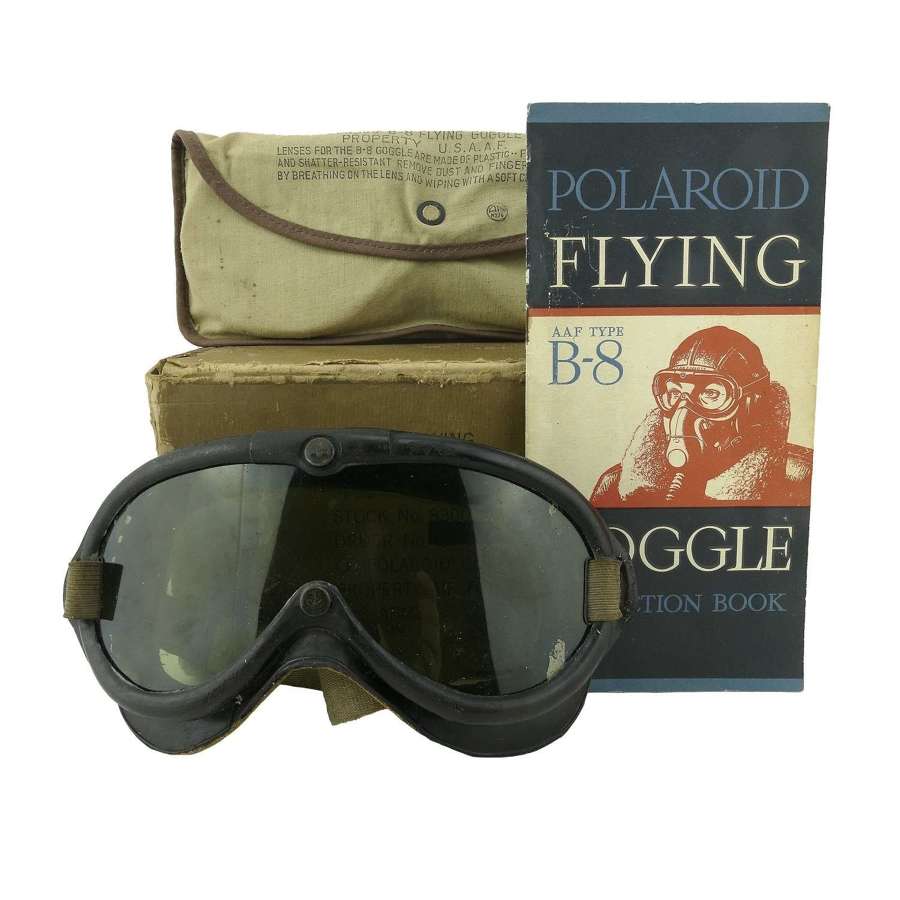 USAAF B-8 flying goggles, boxed