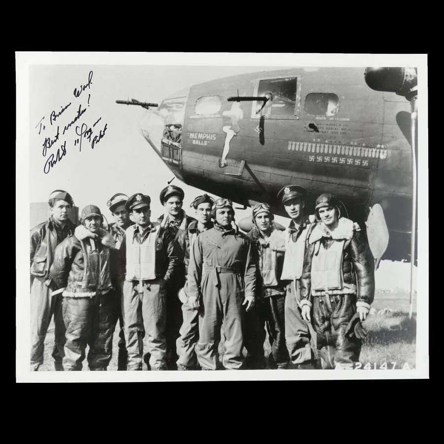Photograph of the Memphis Belle & Crew, signed by the pilot