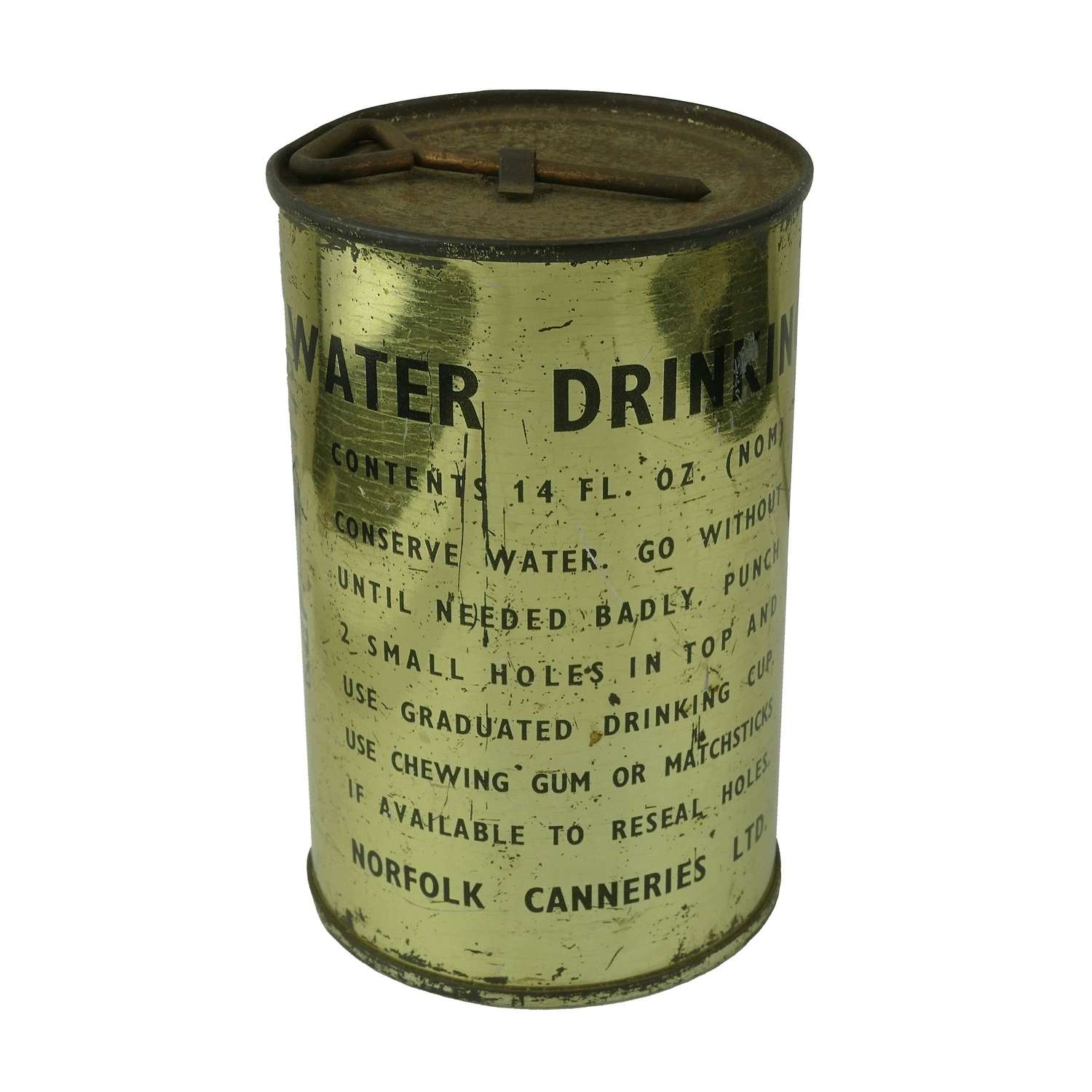 RAF survival kit canned water