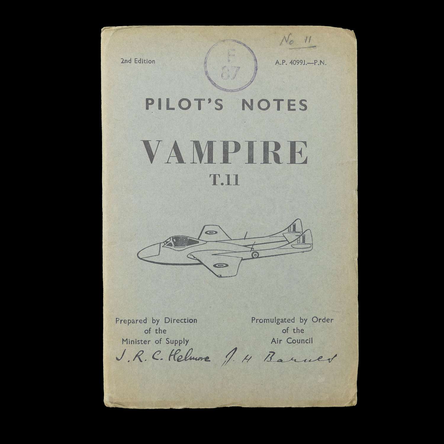 RAF pilot's notes - Vampire T.11