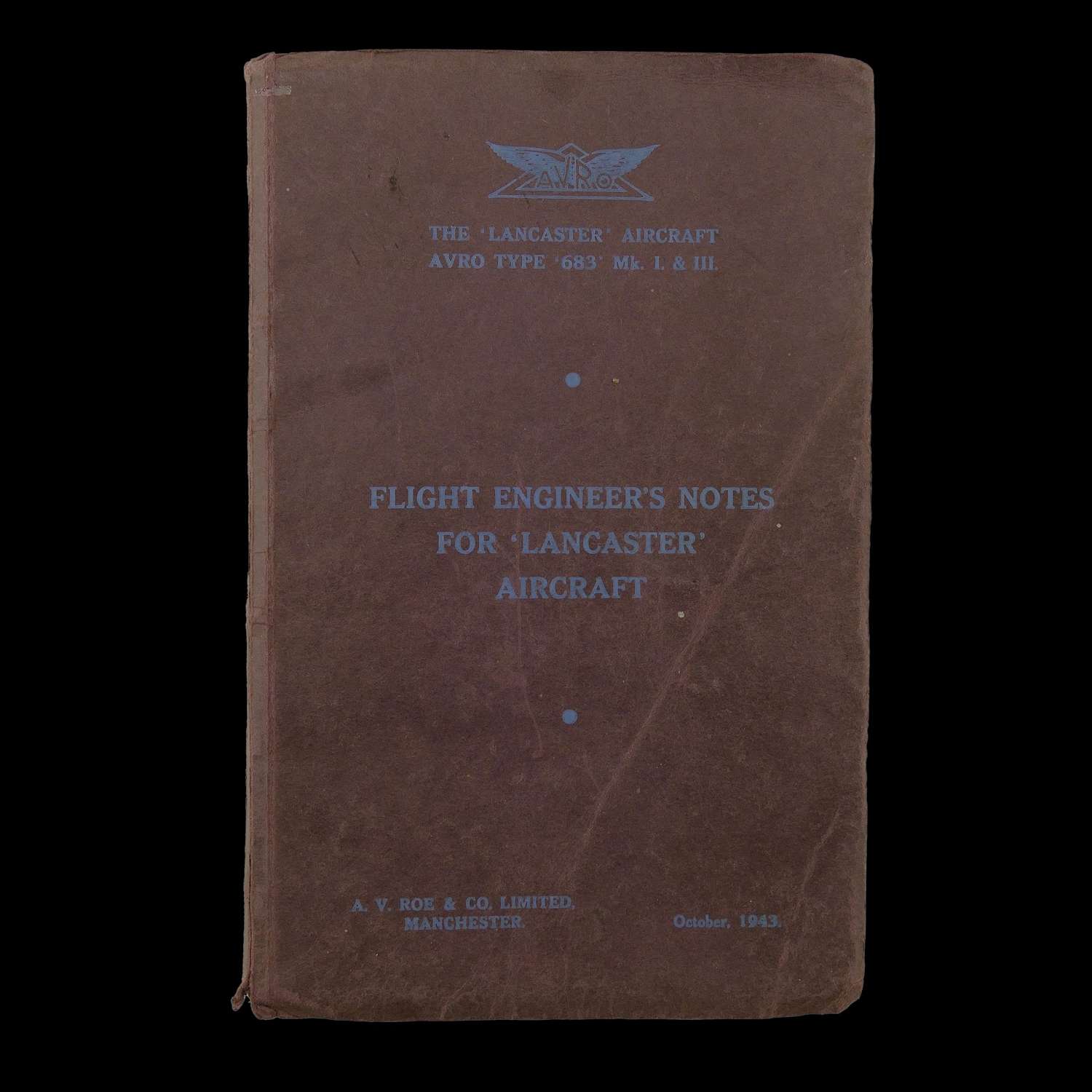 AVRO Flight Engineer's Notes - Lancaster I & III, 1943