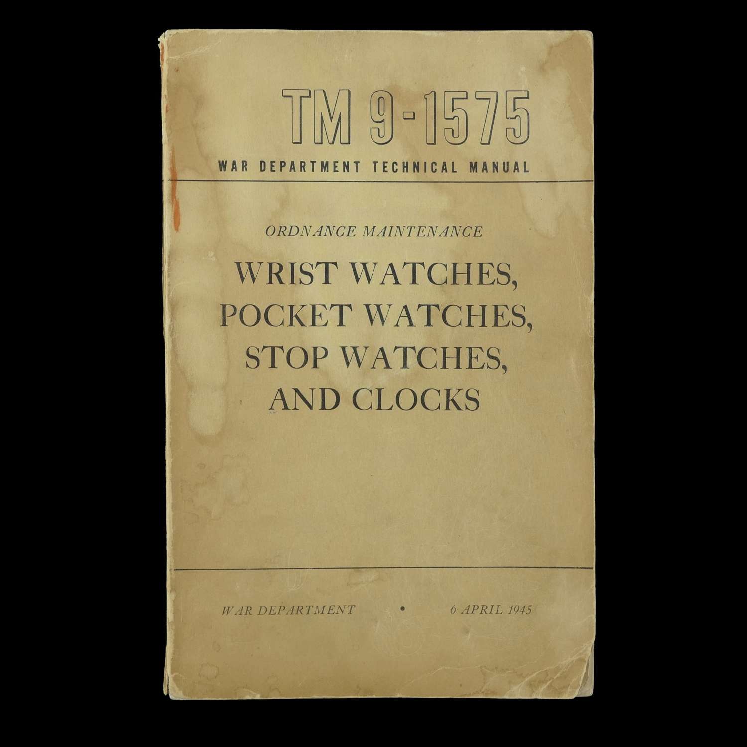 US War Department Technical Manual - watches & clocks, 1945