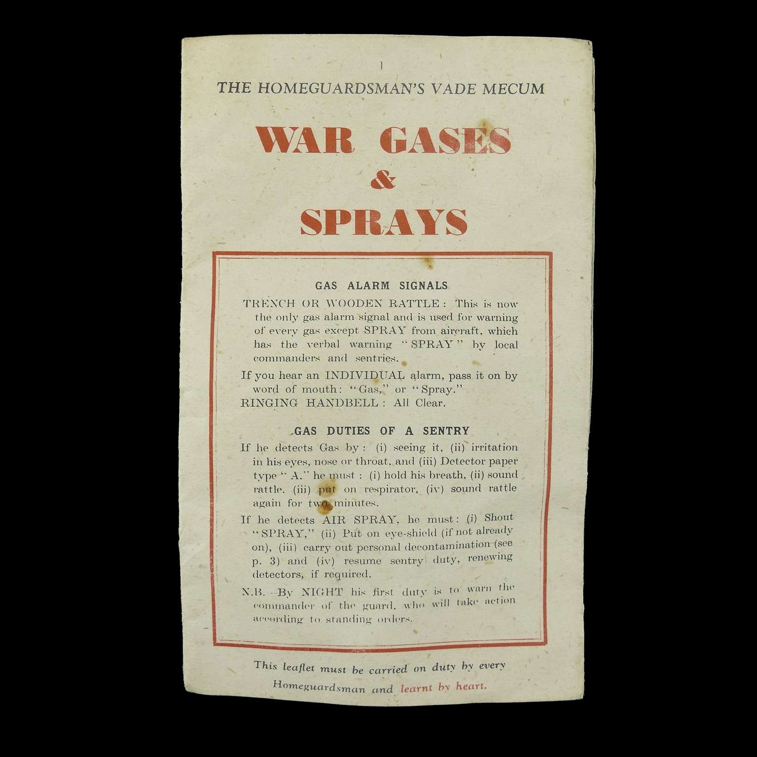 The Homeguardsman's Made Mecum - War Gases & Sprays