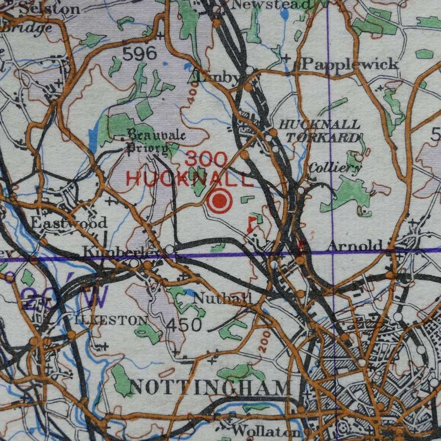RAF flight map, England, Midlands (N)