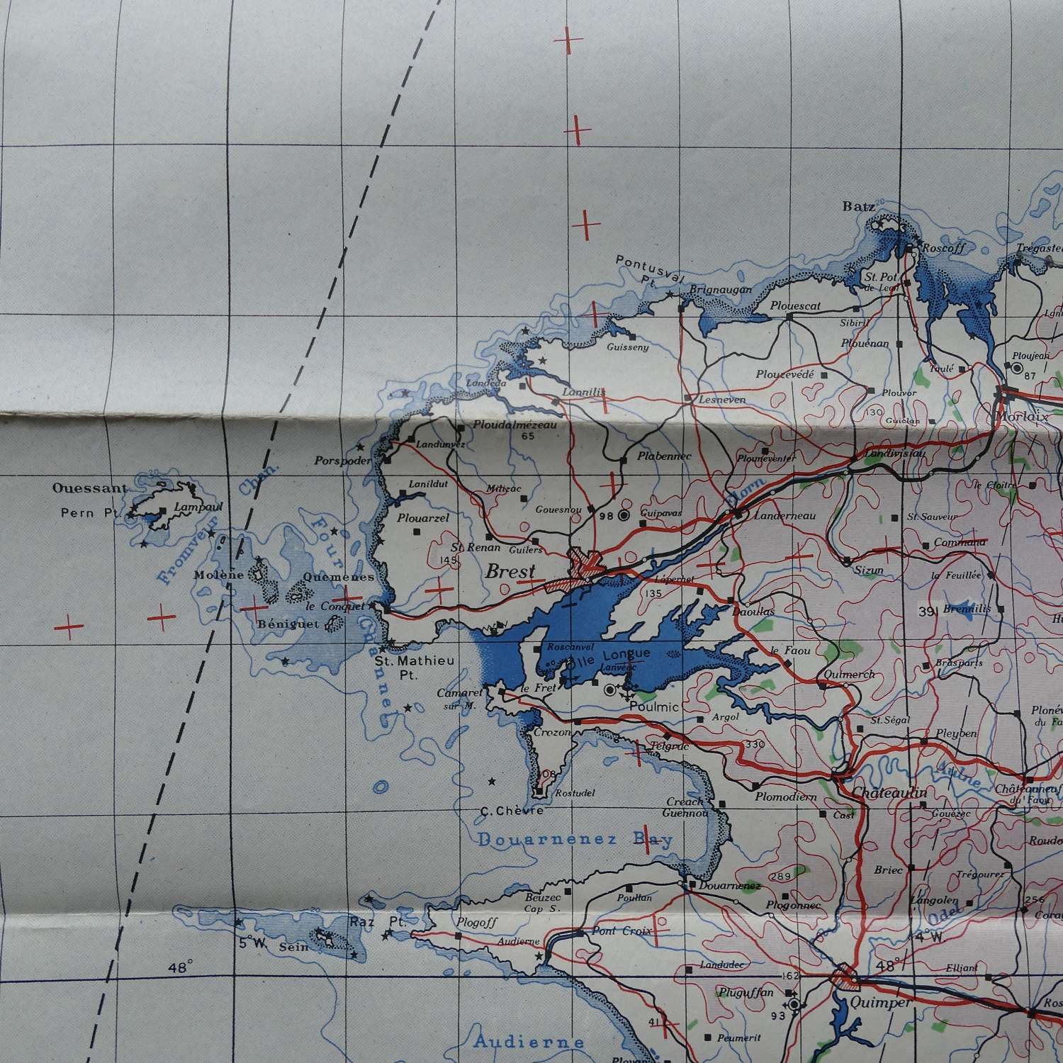 RAF flight map - Brest