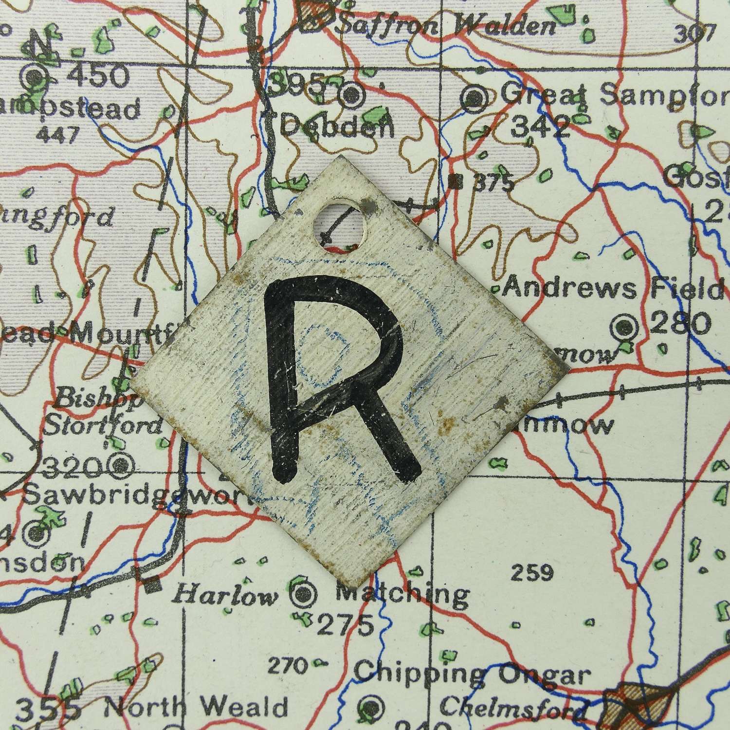 RAF operations room plotting tile 'R'