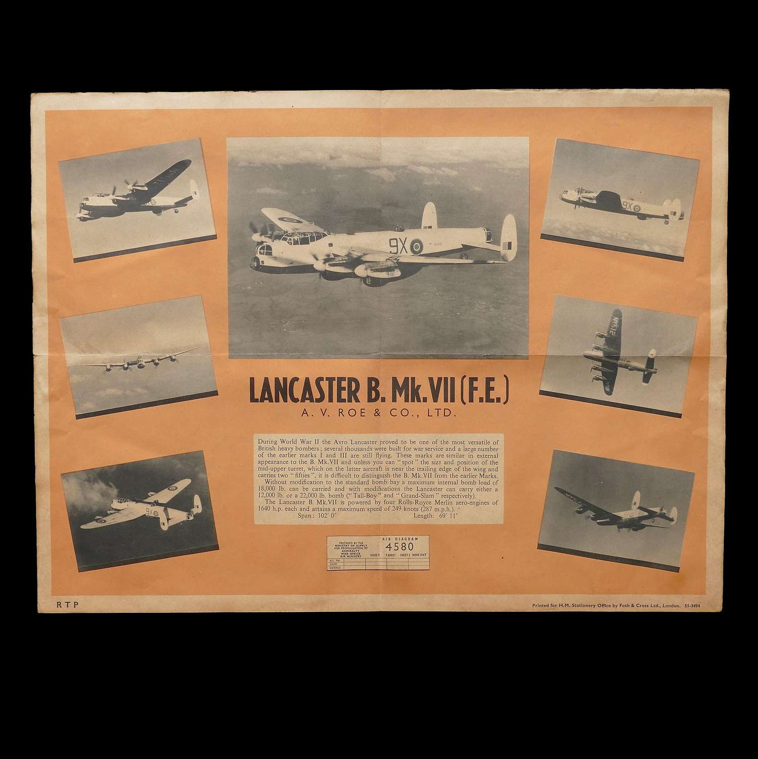 RAF air diagram - Lancaster B. Mk. VII (F.E.)
