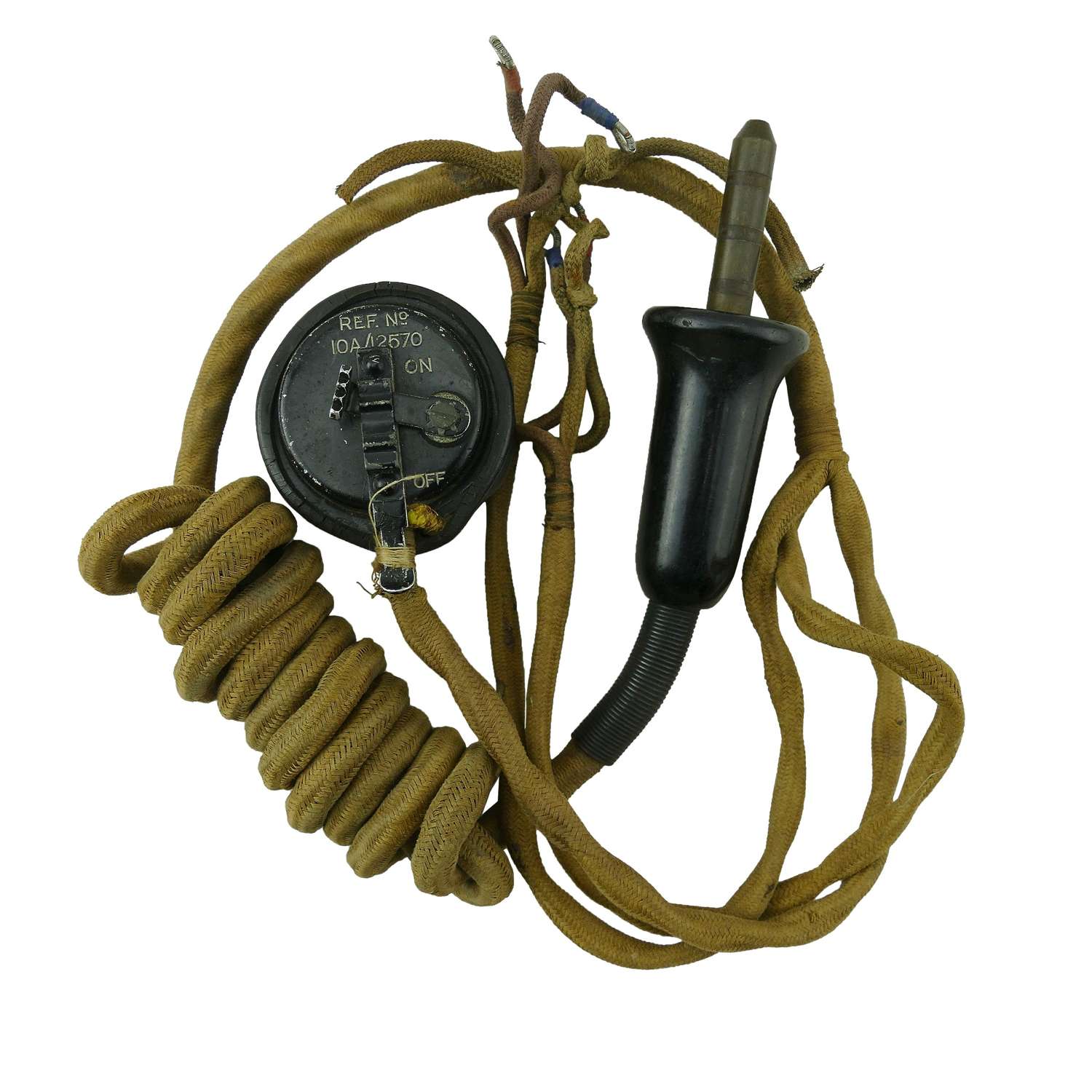 RAF external flying helmet wiring loom c/w type 25 microphone