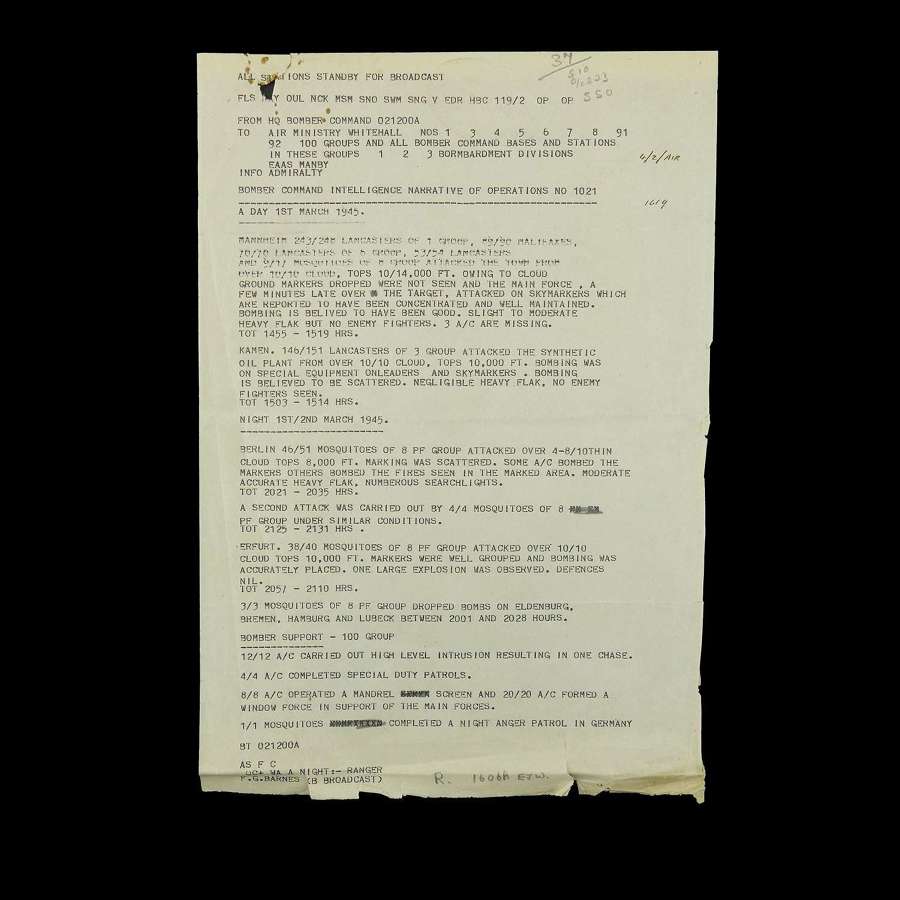 RAF Bomber Command intelligence narrative, March 1945