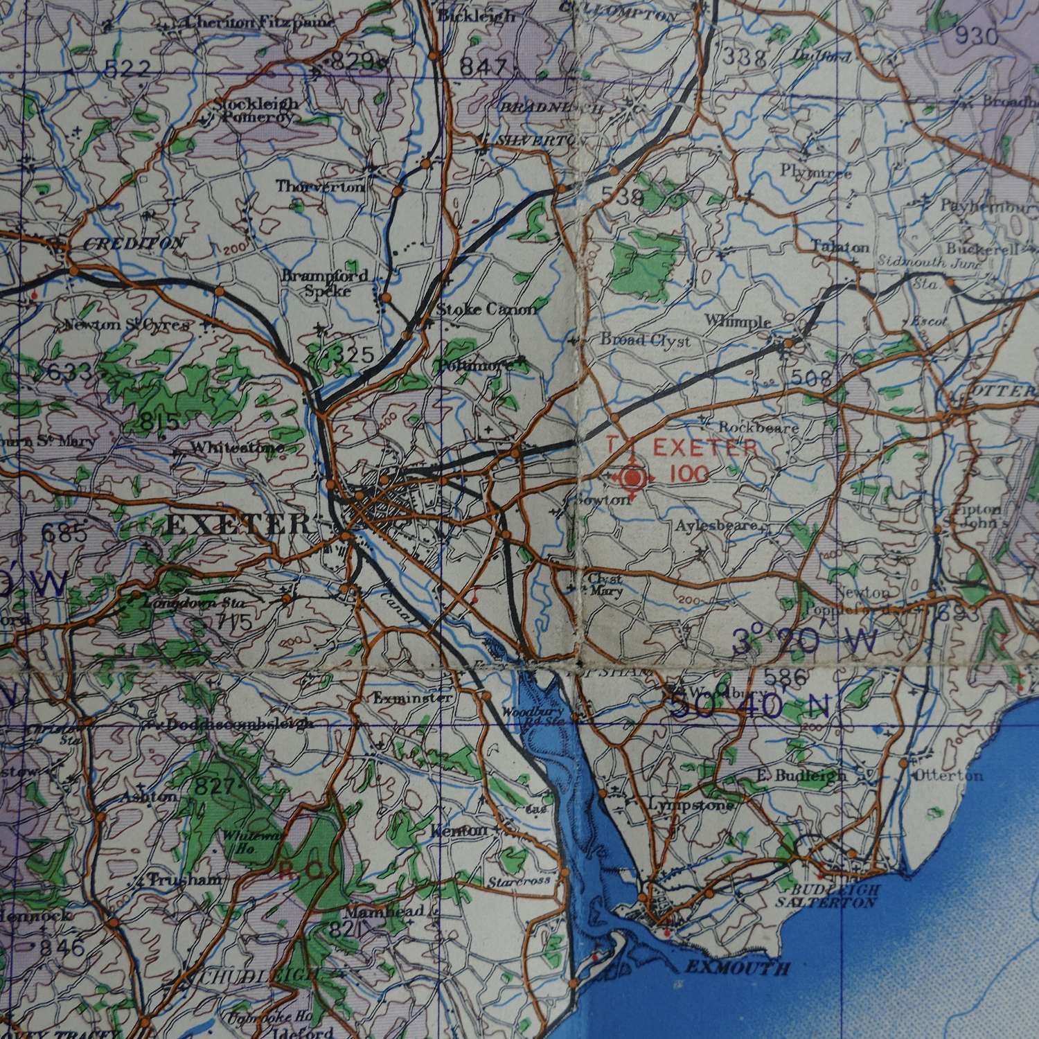 RAF flight map, England, South-West
