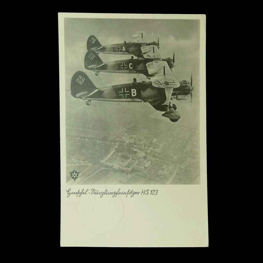 German postcard - Heinkel 123, c.1944