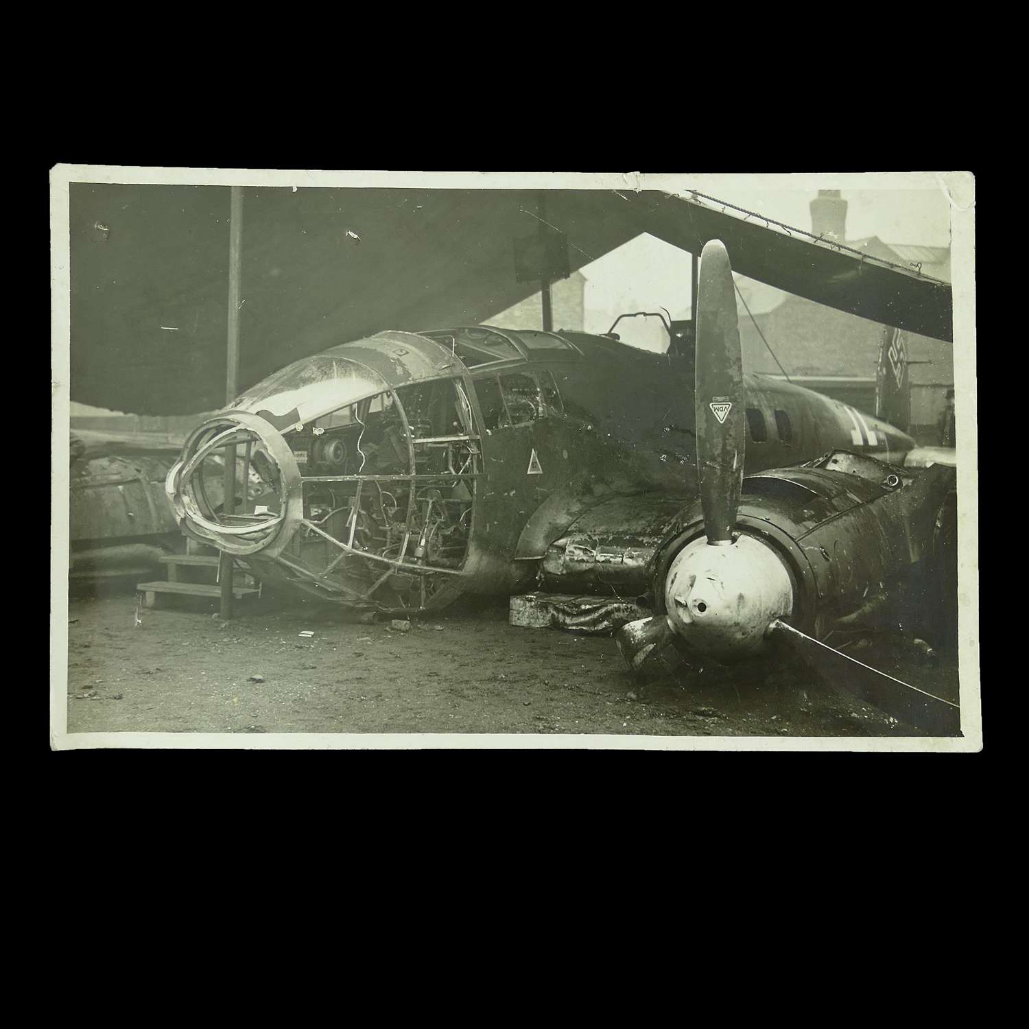 Postcard - crashed Heinkel 111