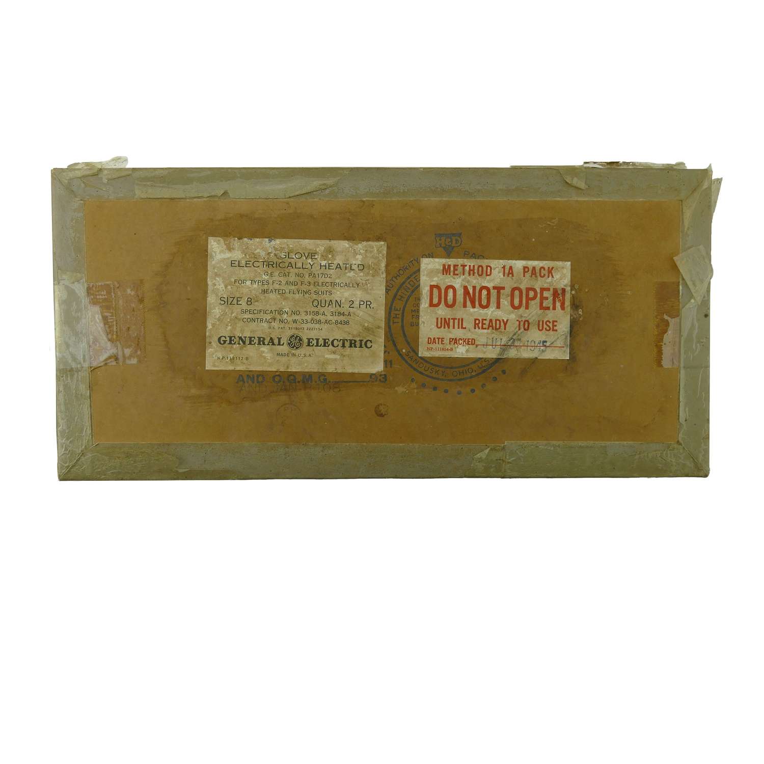 USAAF electrically heated flying gloves box