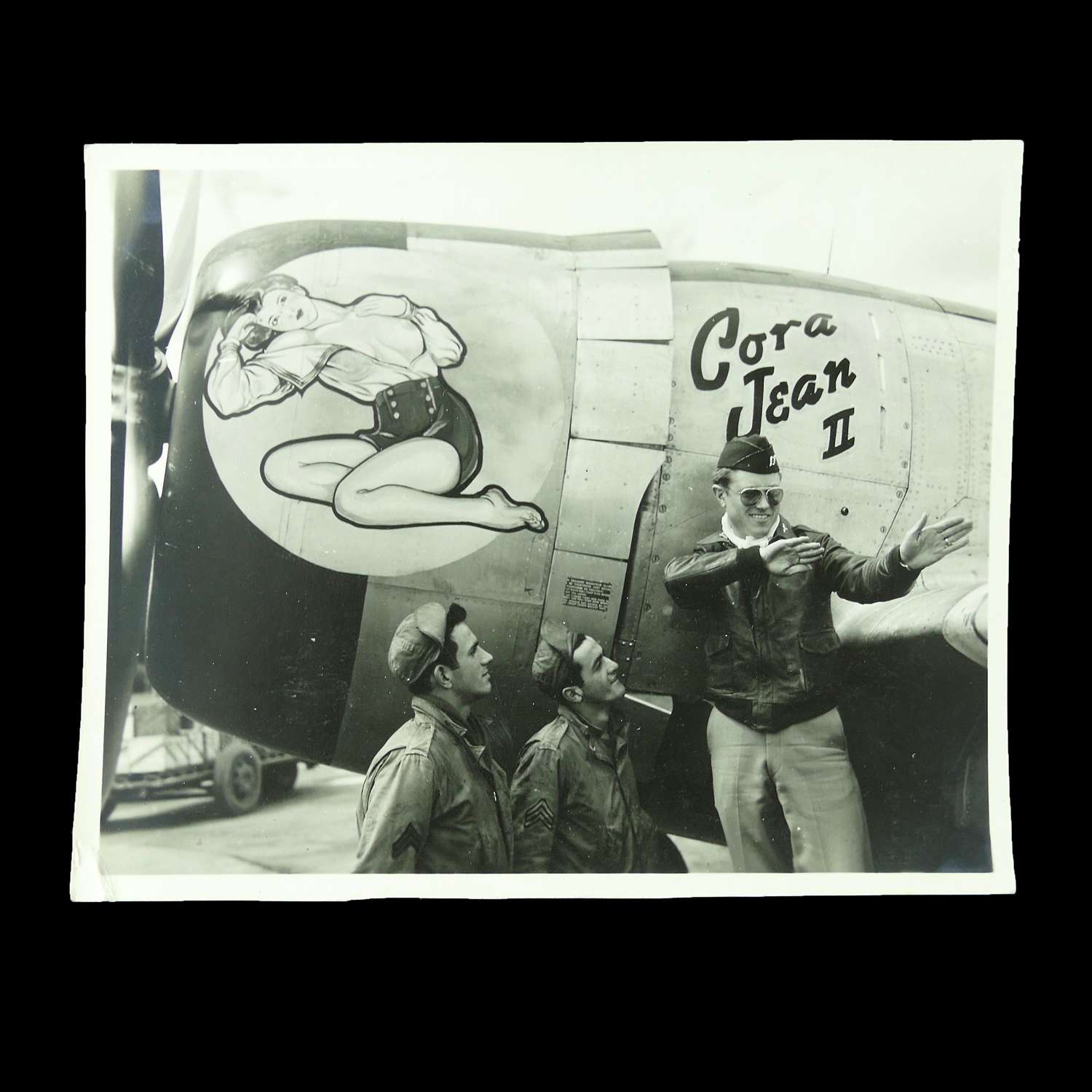USAAF 9th AAF 366th Fighter Group nose art photo - 'Cora Jean II'