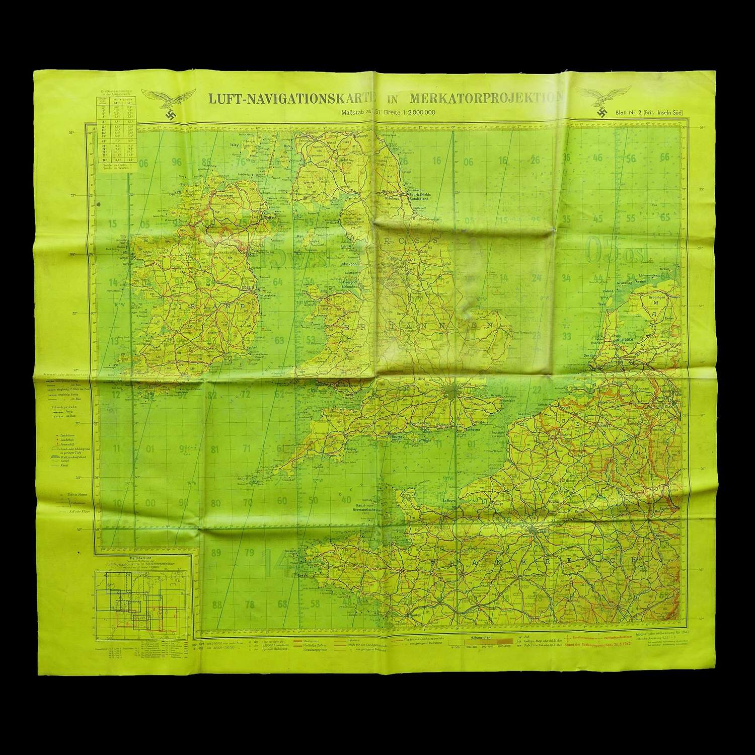 Luftwaffe navigation map of Britain