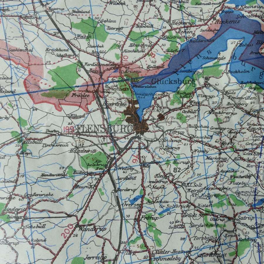 RAF/USAAF flight maps, Kiel/Rostock, 91st BG