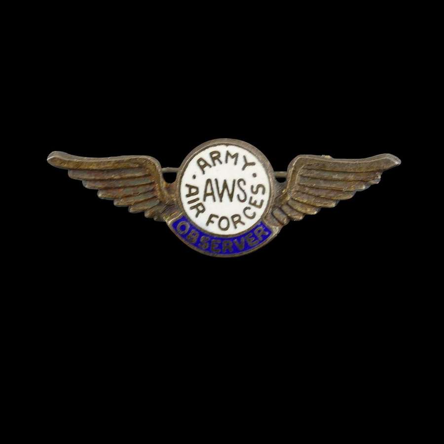 USAAF Aircraft Warning Service lapel badge