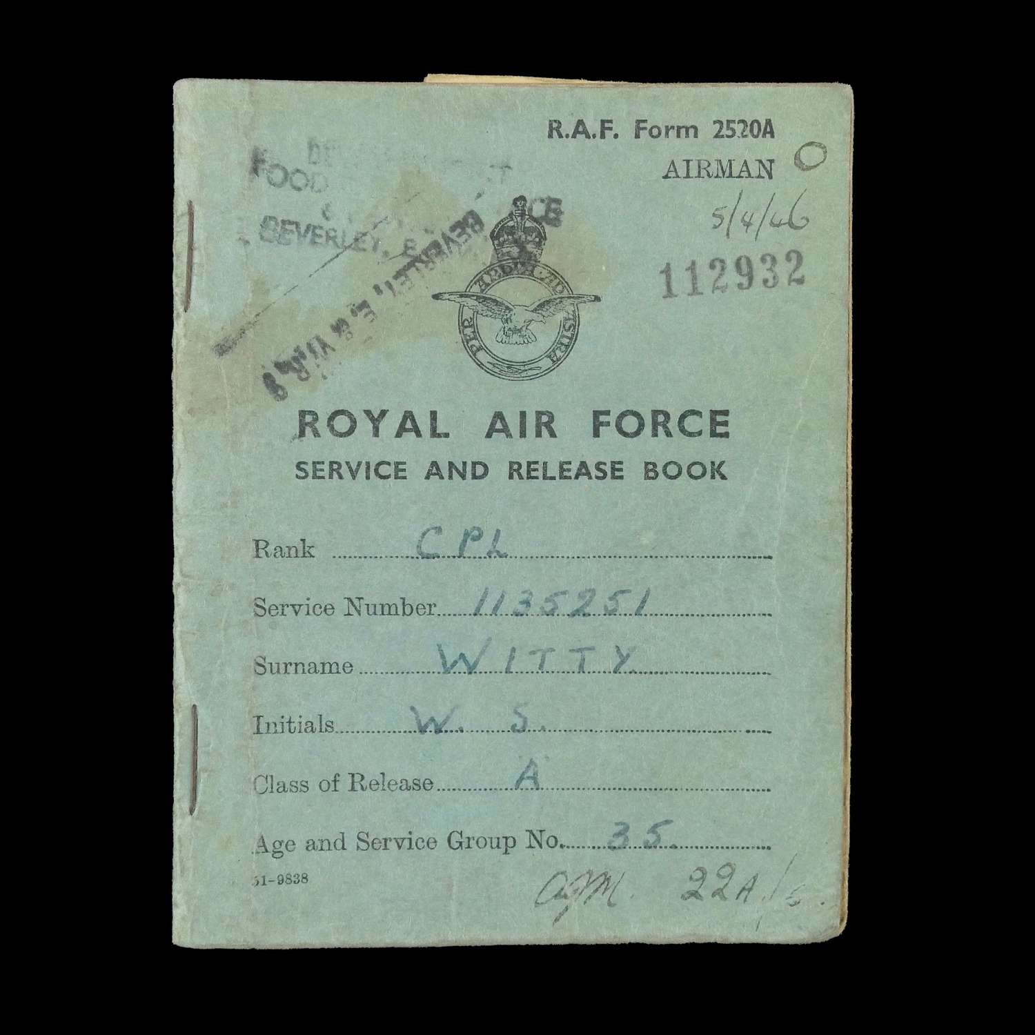 RAF service & release book