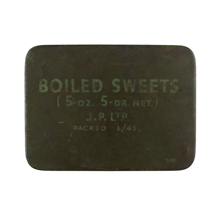 British Forces boiled sweets ration tin, 1943