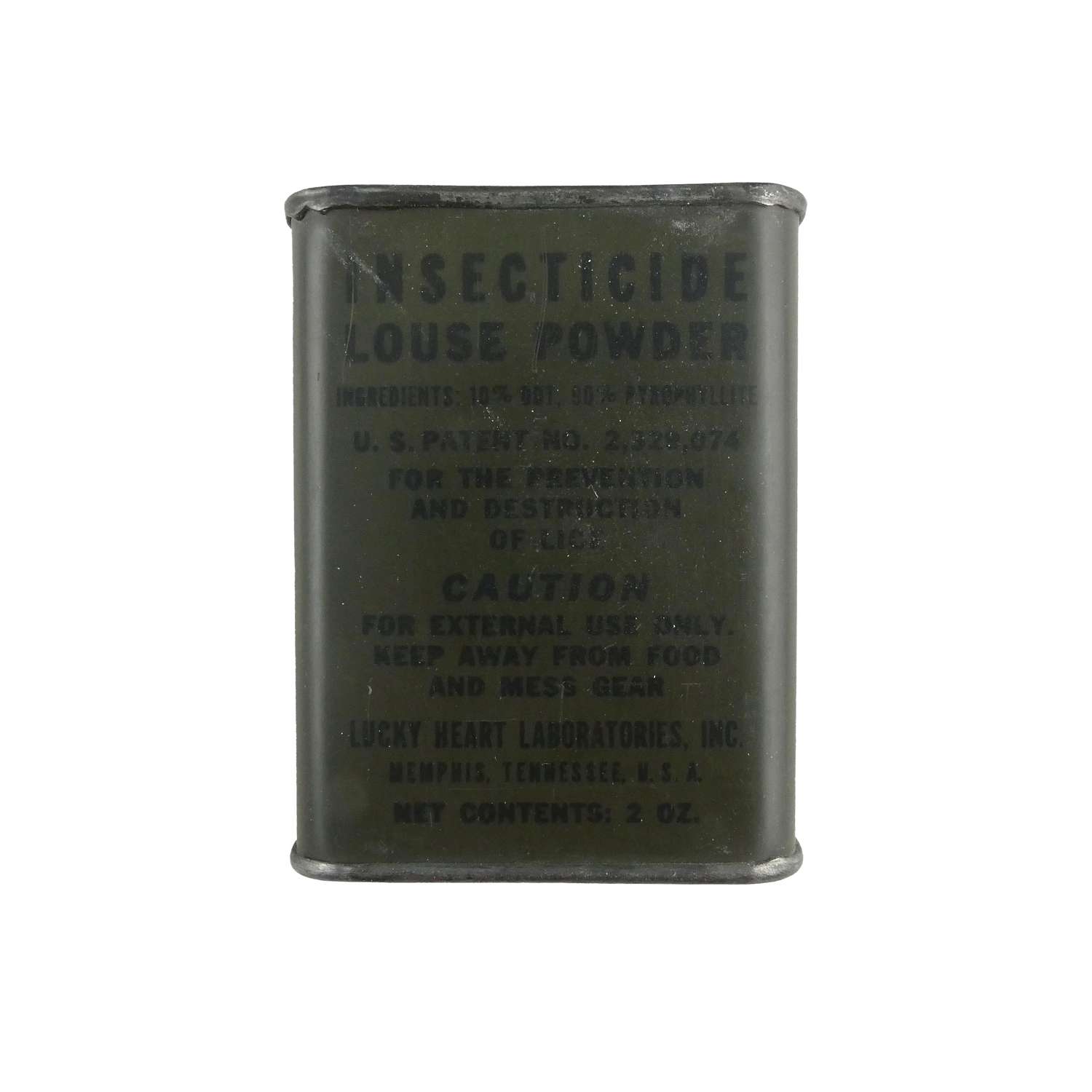 WW2 US Forces insecticide louse powder tin with contents