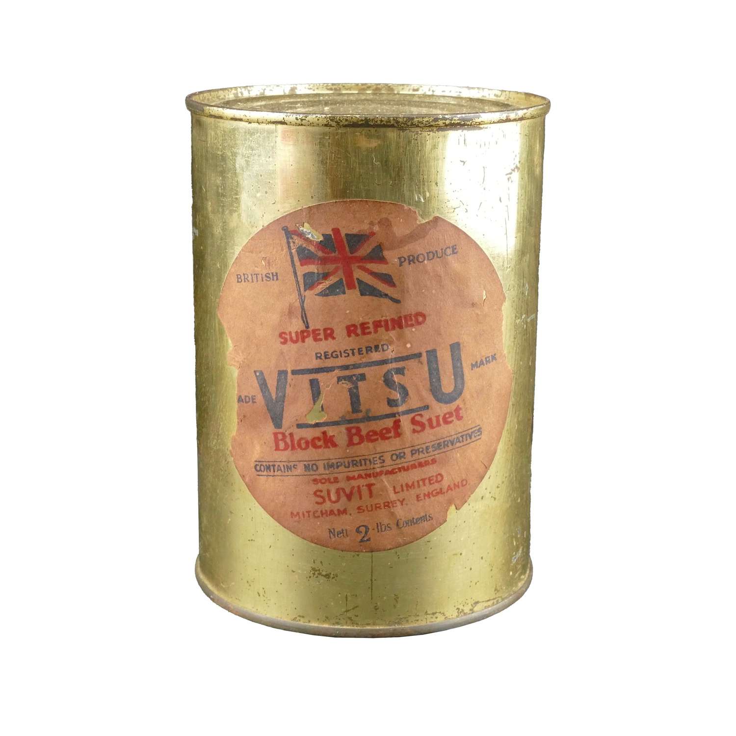 Wartime tin of beef suet