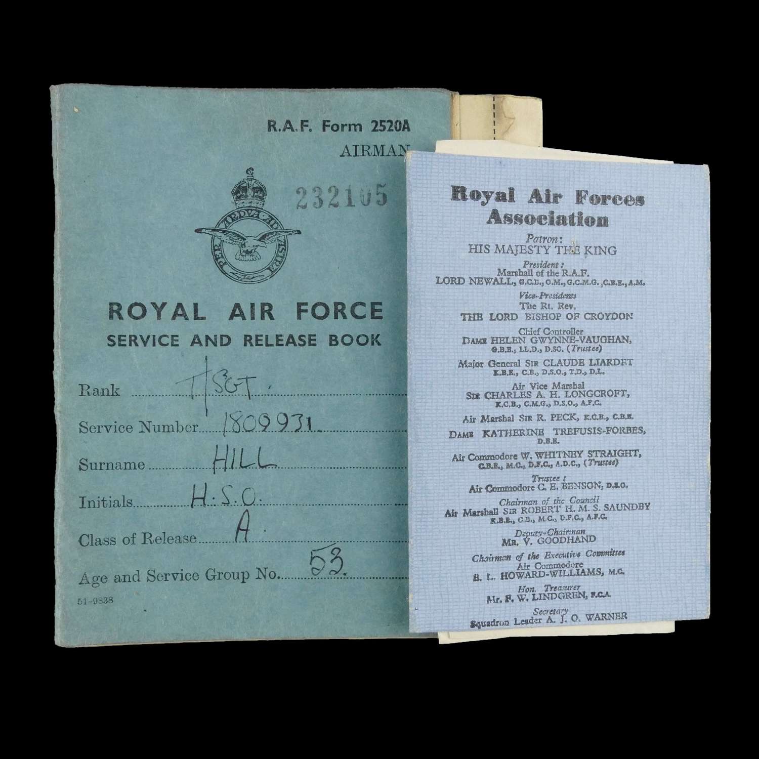 RAF service and release book