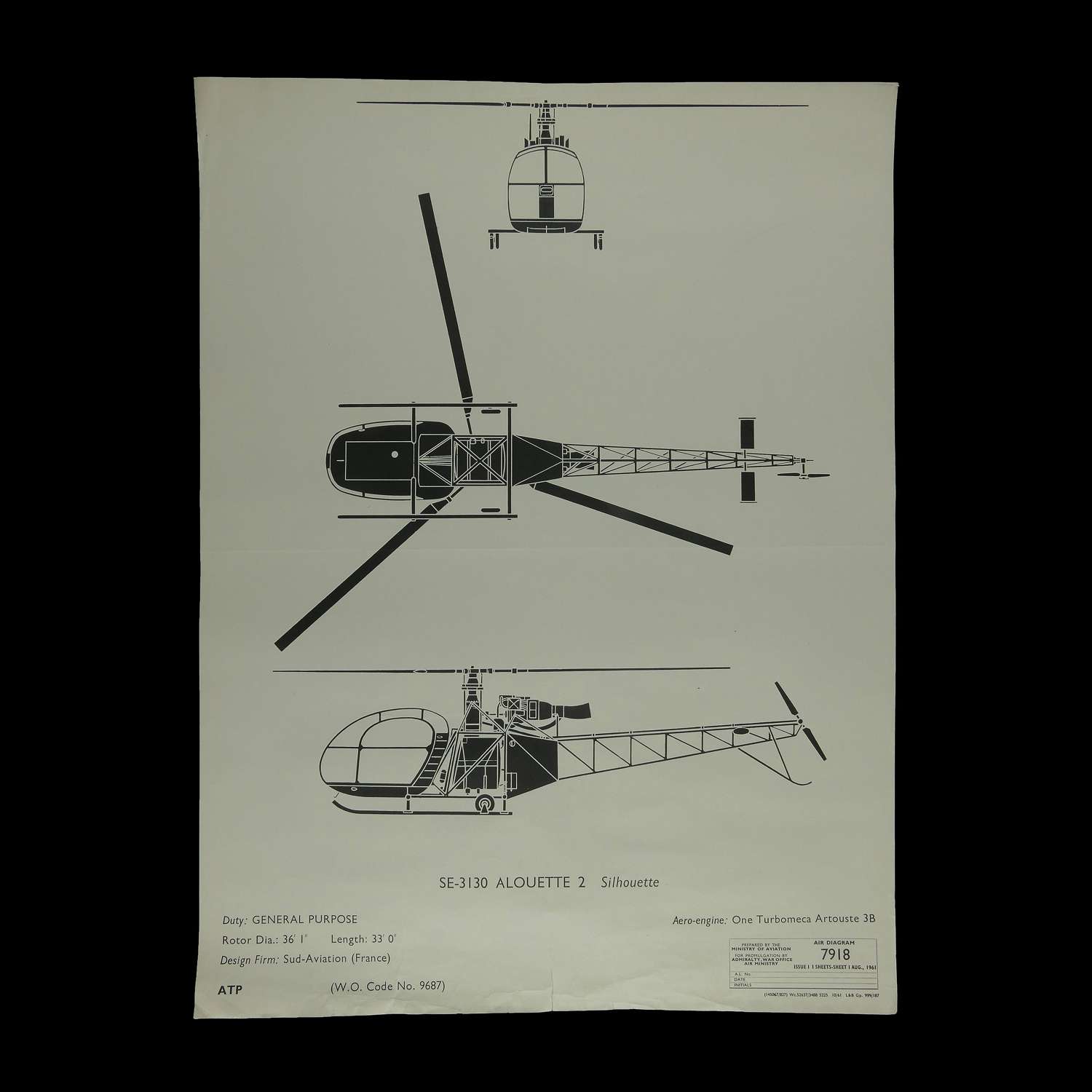 RAF Air Diagram - SE-3130 Alouette 2