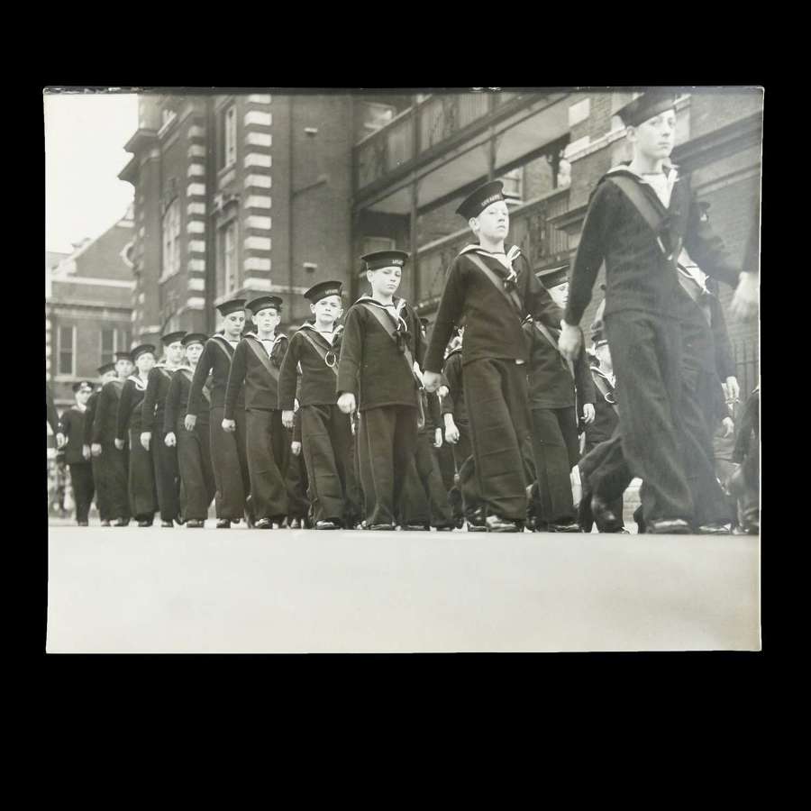 Press photo - London Sea Cadets parade, c. 1940