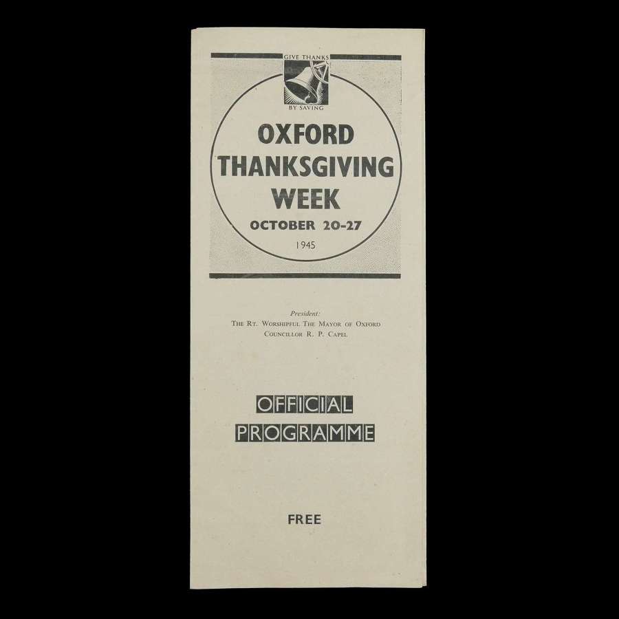 Oxford Thanksgiving Week programme, 1945