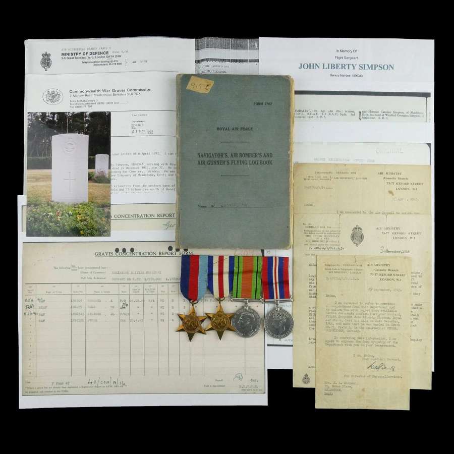 RAF KIA air gunner's log book & medal grouping, 102 Sqdrn. - War Crime