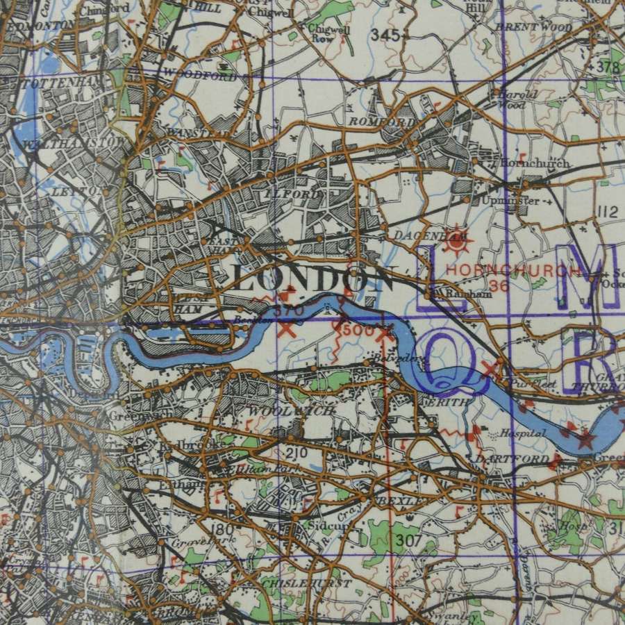 RAF flight map, England, S.E. & London