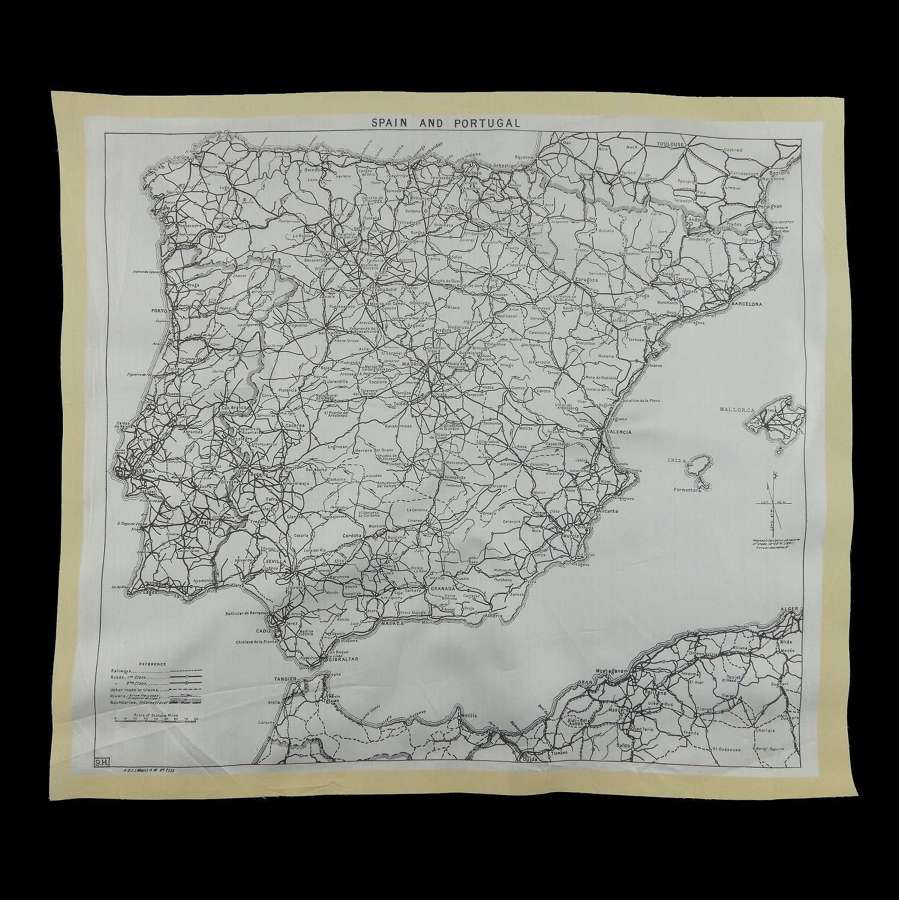 RAF escape & evasion map, sheet 9.H., Spain & Portugal